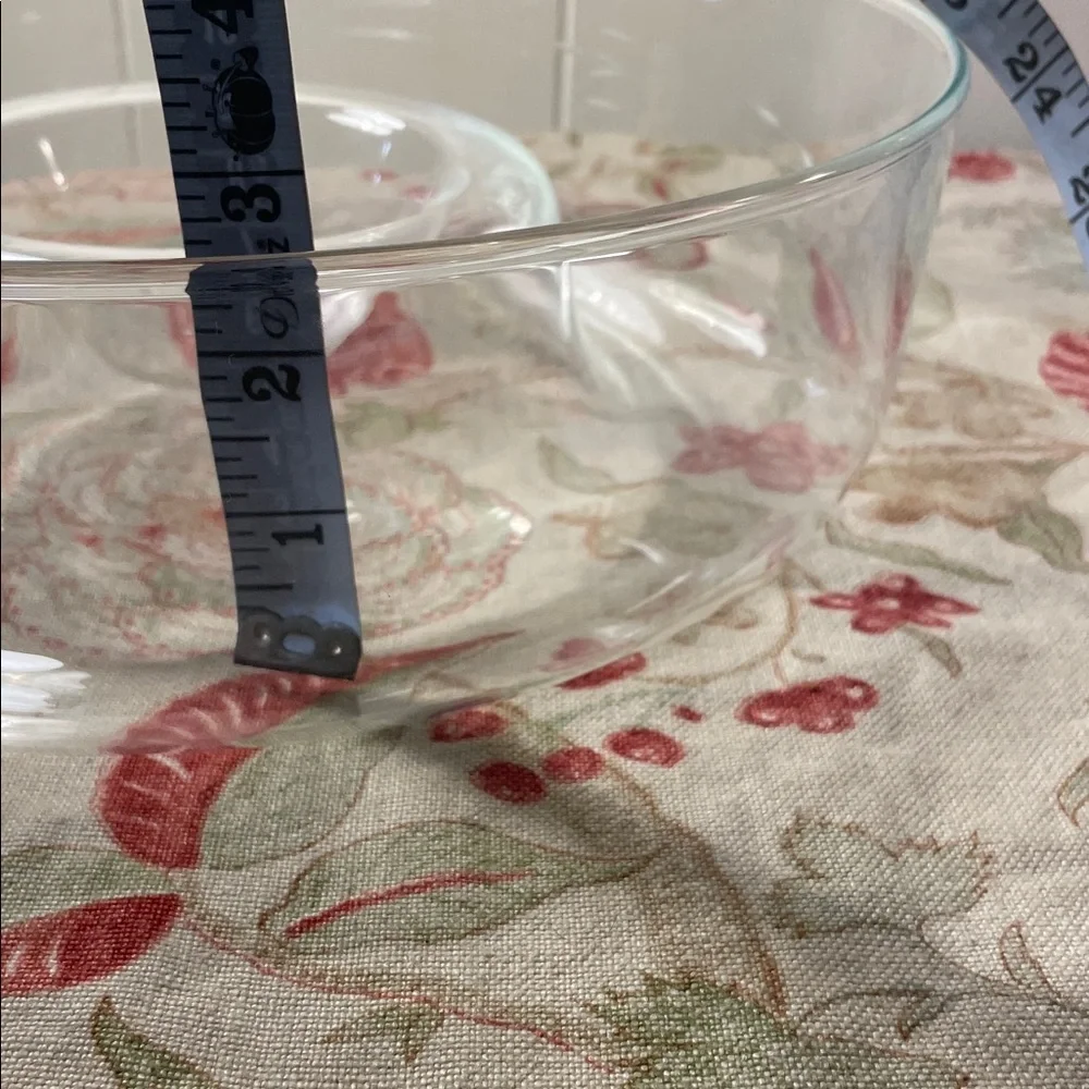 Princess House Heritage Clear Glass Etched Floral Serving Chip & Dip Large Bowl